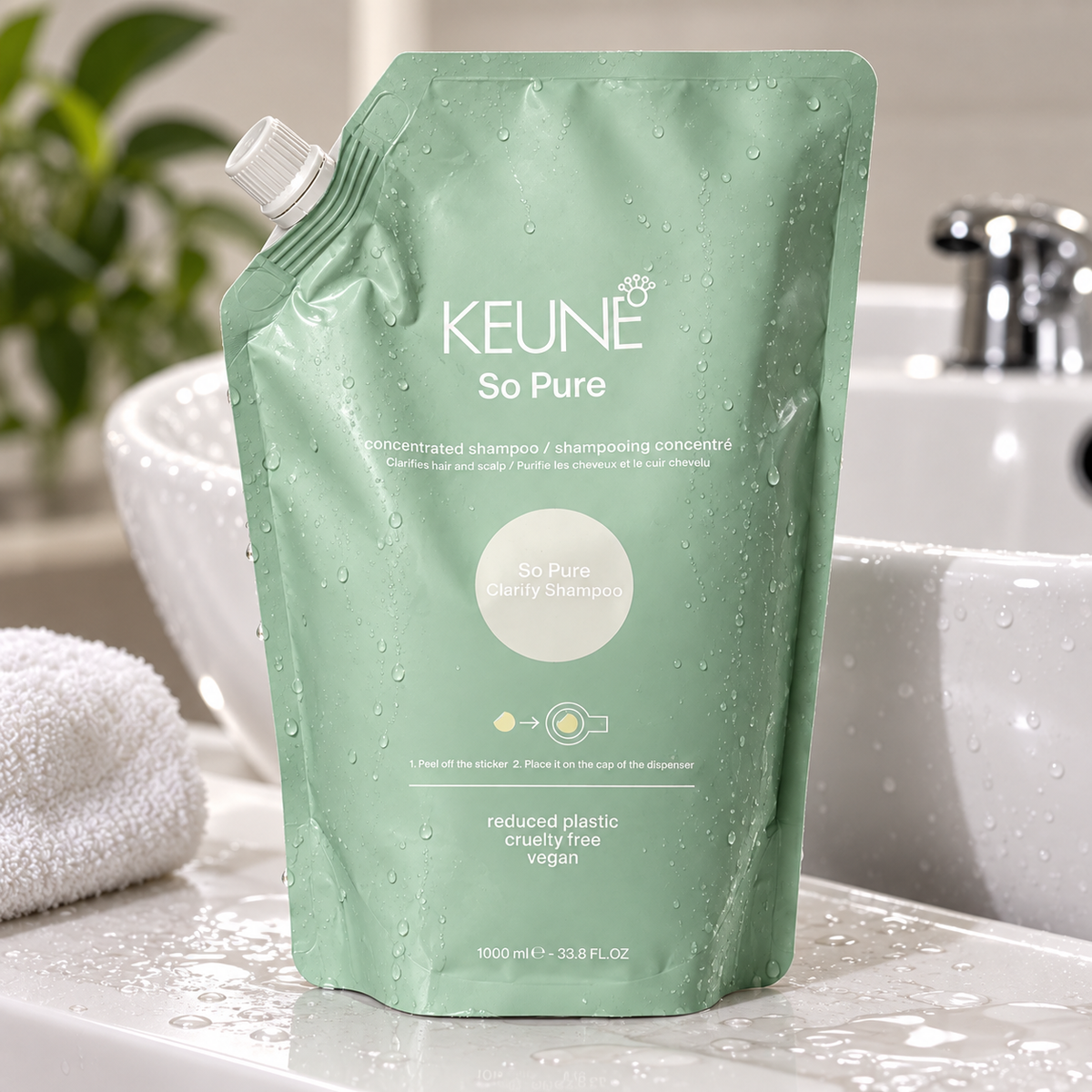 Keune So Pure Clarify Shampoo Refill 1000ml — close-up product detail