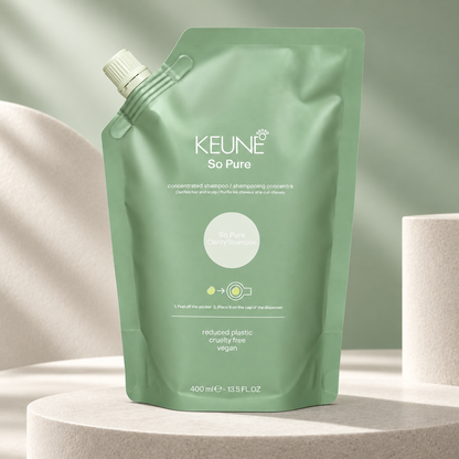 Keune So Pure Clarify Shampoo Refill 400ml — studio product photograph