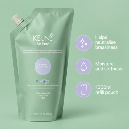 Keune So Pure Cool Conditioner Refill 1000ml — product benefits