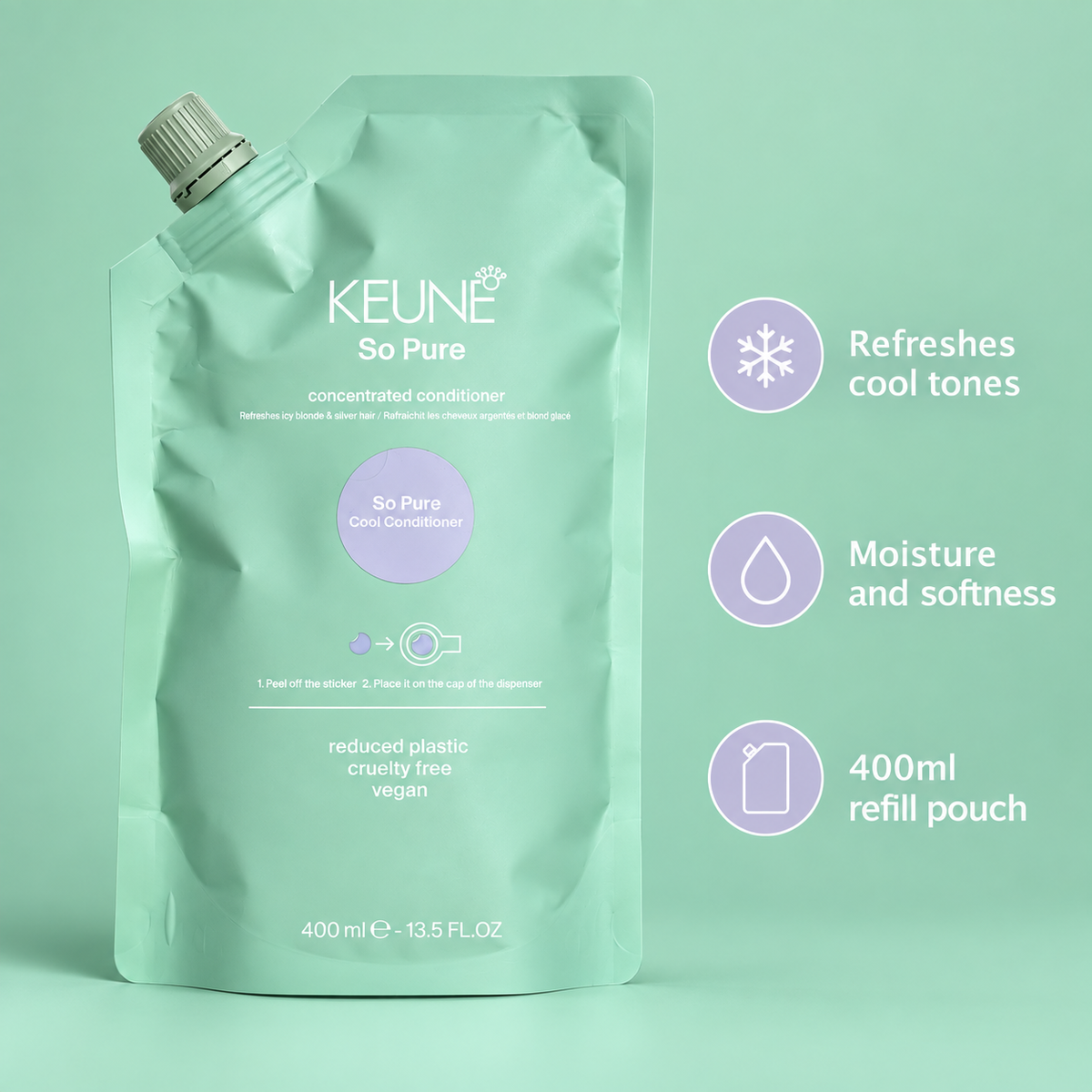 Keune So Pure Cool Conditioner 400ml — product benefits
