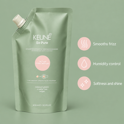 Keune So Pure Polish Shampoo Refill 400ml — product benefits
