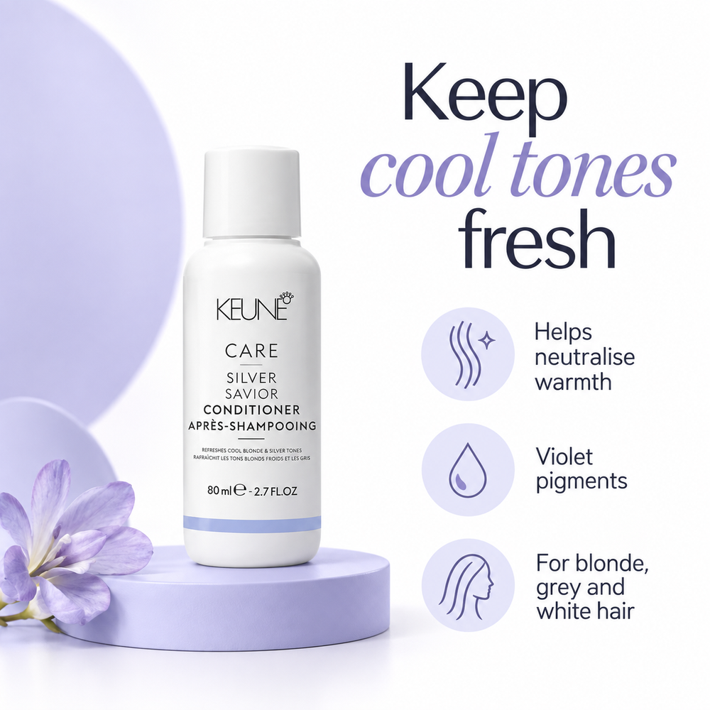 Keune Care Silver Savior Conditioner 80 ml benefits graphic