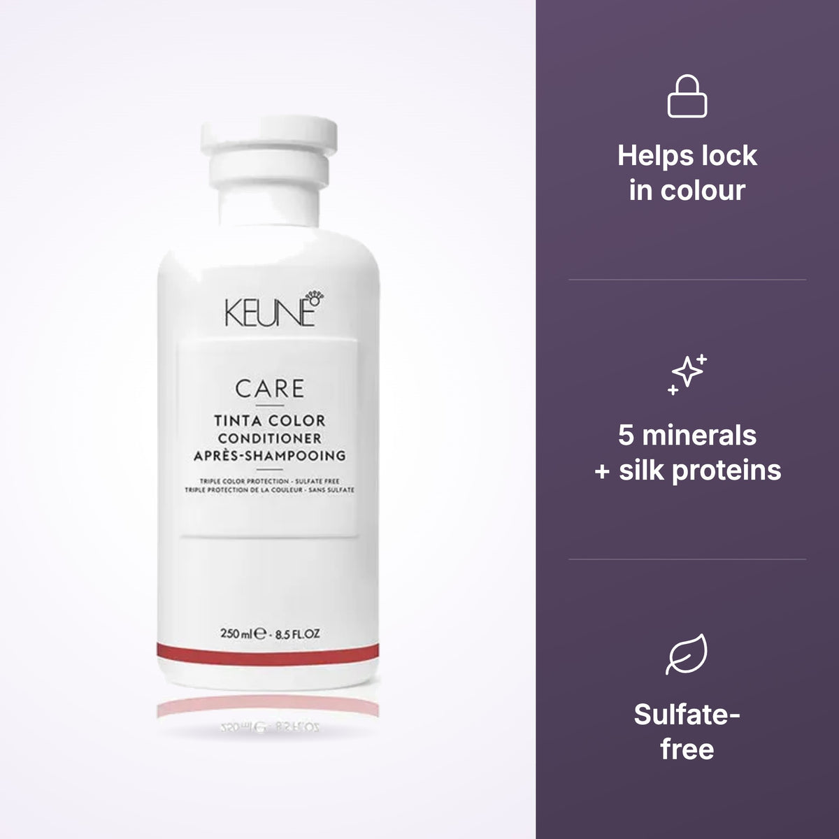 Keune Tinta Color Conditioner key benefits infographic