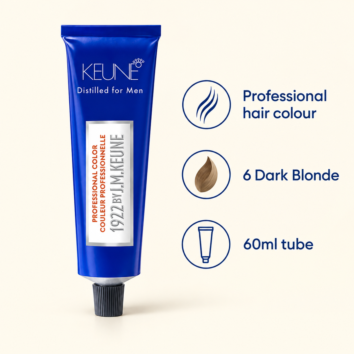 Keune 1922 Color 6 Dark Blonde 60ml — product benefits