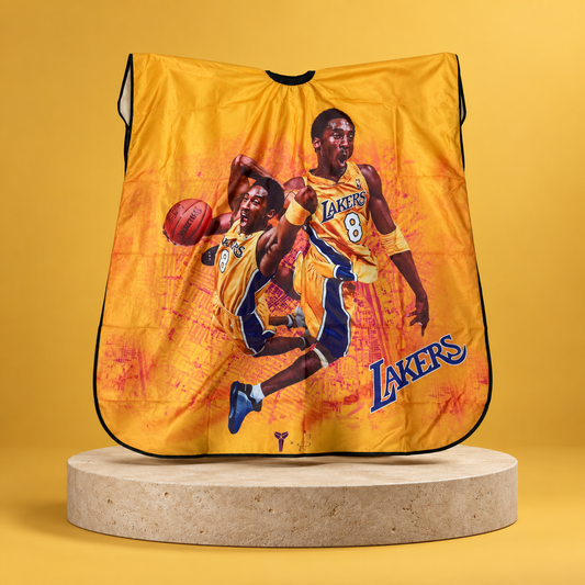 Kids Laker Cutting Cape – Salon Hairdressing Cape for Children — studio product photograph