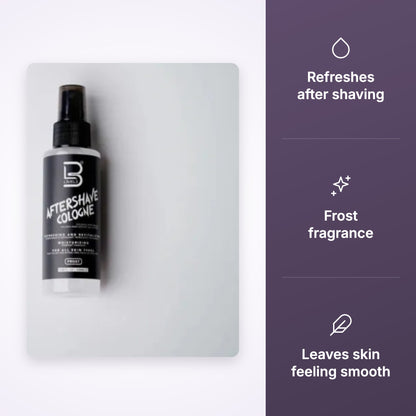 L3VEL3 Aftershave Cologne Frost 100ml key benefits infographic