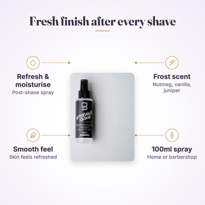 L3VEL3 Aftershave Cologne Frost 100ml features infographic