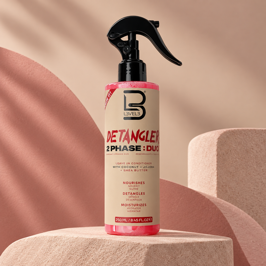 L3VEL3 Detangler 2 Phase Duo Leave-in Conditioner - 250ml — studio product photograph