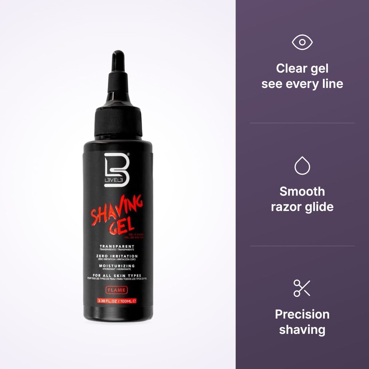 L3VEL3 Transparent Shaving Gel Flame 100ml, view 3