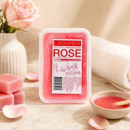 Lashmer Rose Paraffin Wax blocks and melted wax treatment detail