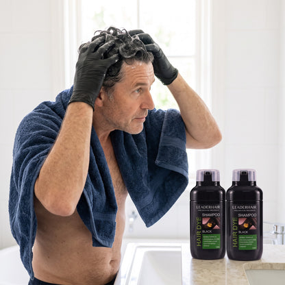 LEADERHAIR Instant Hair Dye Shampoo Duo Pack