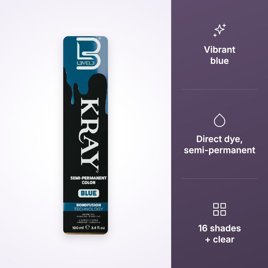 L3VEL3 Kray Semi-Permanent Hair Colour – Blue 100ml