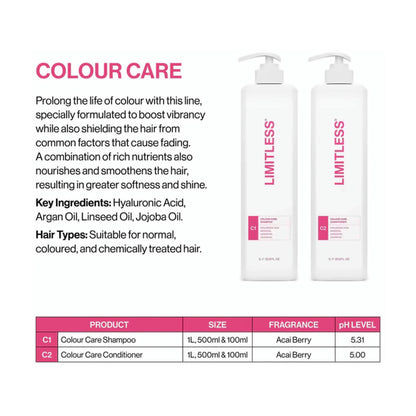 Limitless Colour Care range overview with C1 shampoo and C2 conditioner