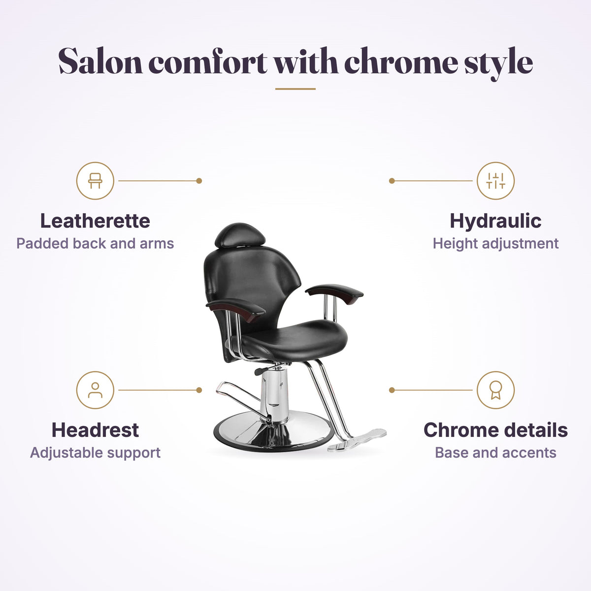 Liz Black Salon Styling Chair Y501, view 4