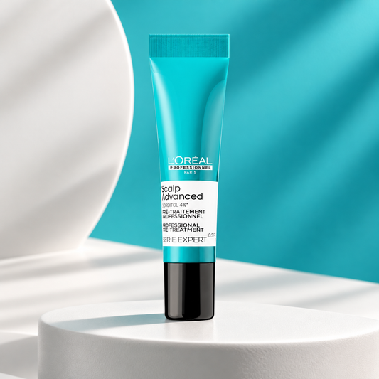 L’Oréal Scalp Advanced: Anti-discomfort lipid shield pre-treatment — studio product photograph