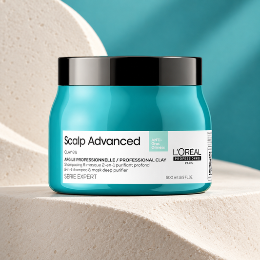 L'Oreal Serie Expert Scalp Advanced Anti Oiliness Mask 500ml — studio product photograph