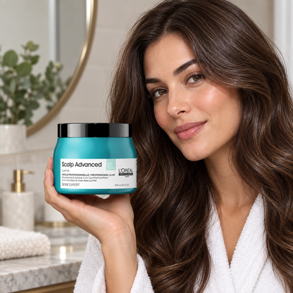 L'Oreal Serie Expert Scalp Advanced Anti Oiliness Mask 500ml — model and salon context