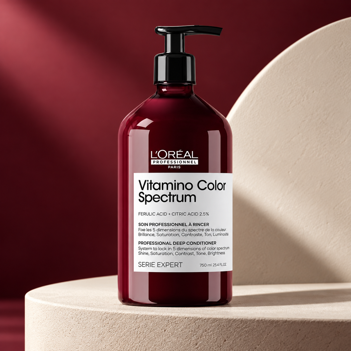 L’Oréal Vitamino Color Spectrum Conditioner 750ml — studio product photograph