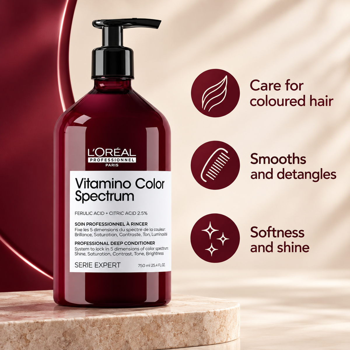 L’Oréal Vitamino Color Spectrum Conditioner 750ml — product benefits