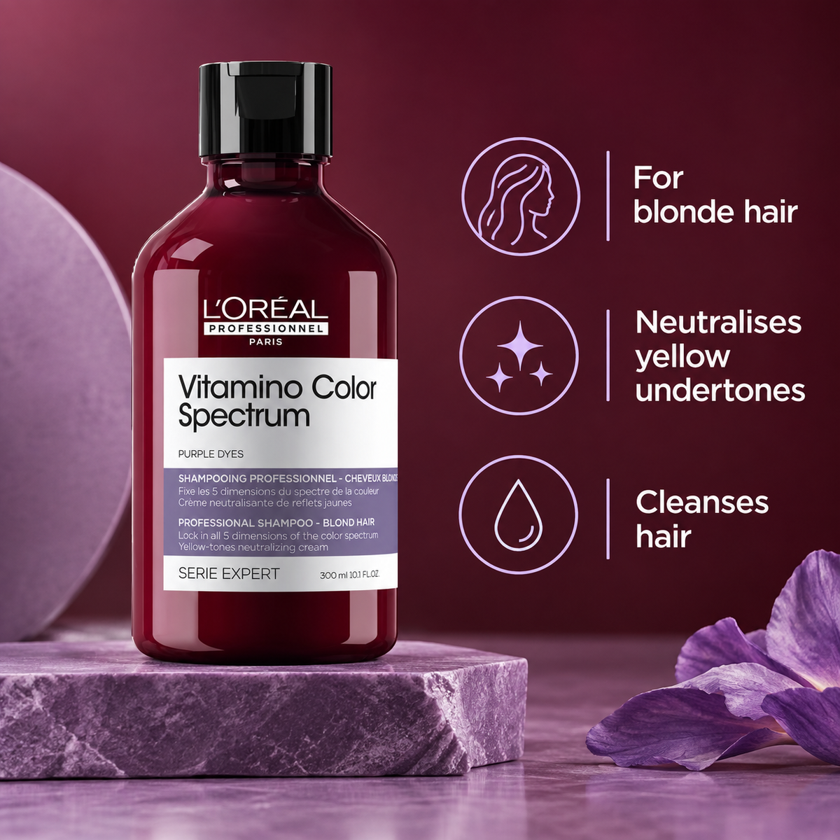 L’Oréal Vitamino Color Spectrum Purple Shampoo 300ml — product benefits