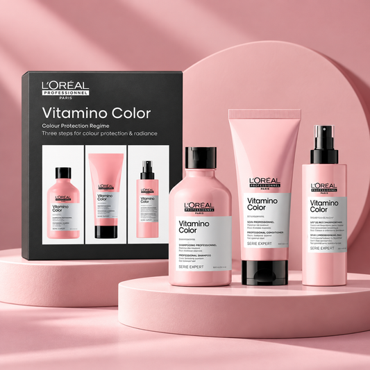 L’Oréal Vitamino Color Trio Pack — studio product photograph