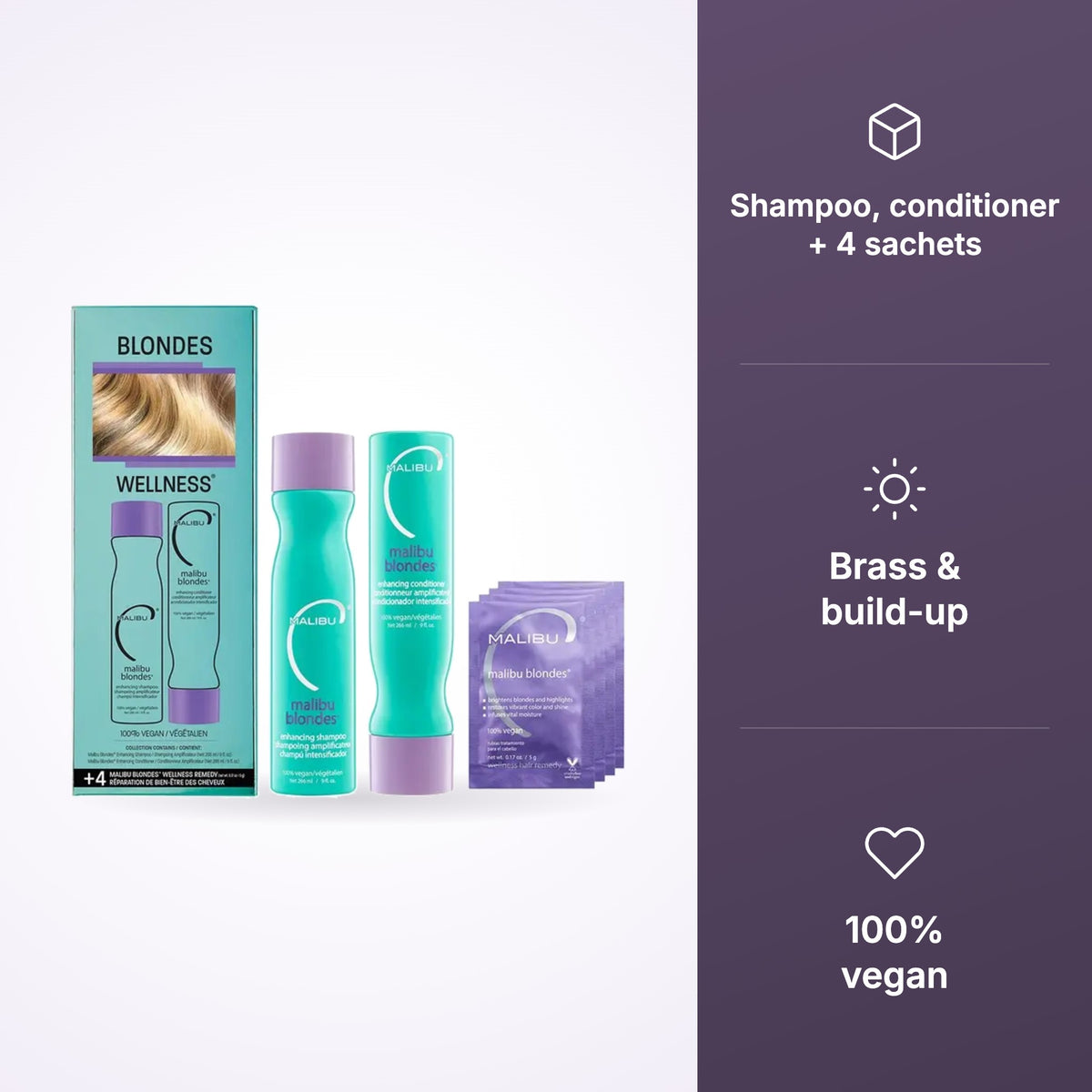 Malibu C Blondes Wellness Hair Collection benefit 1
