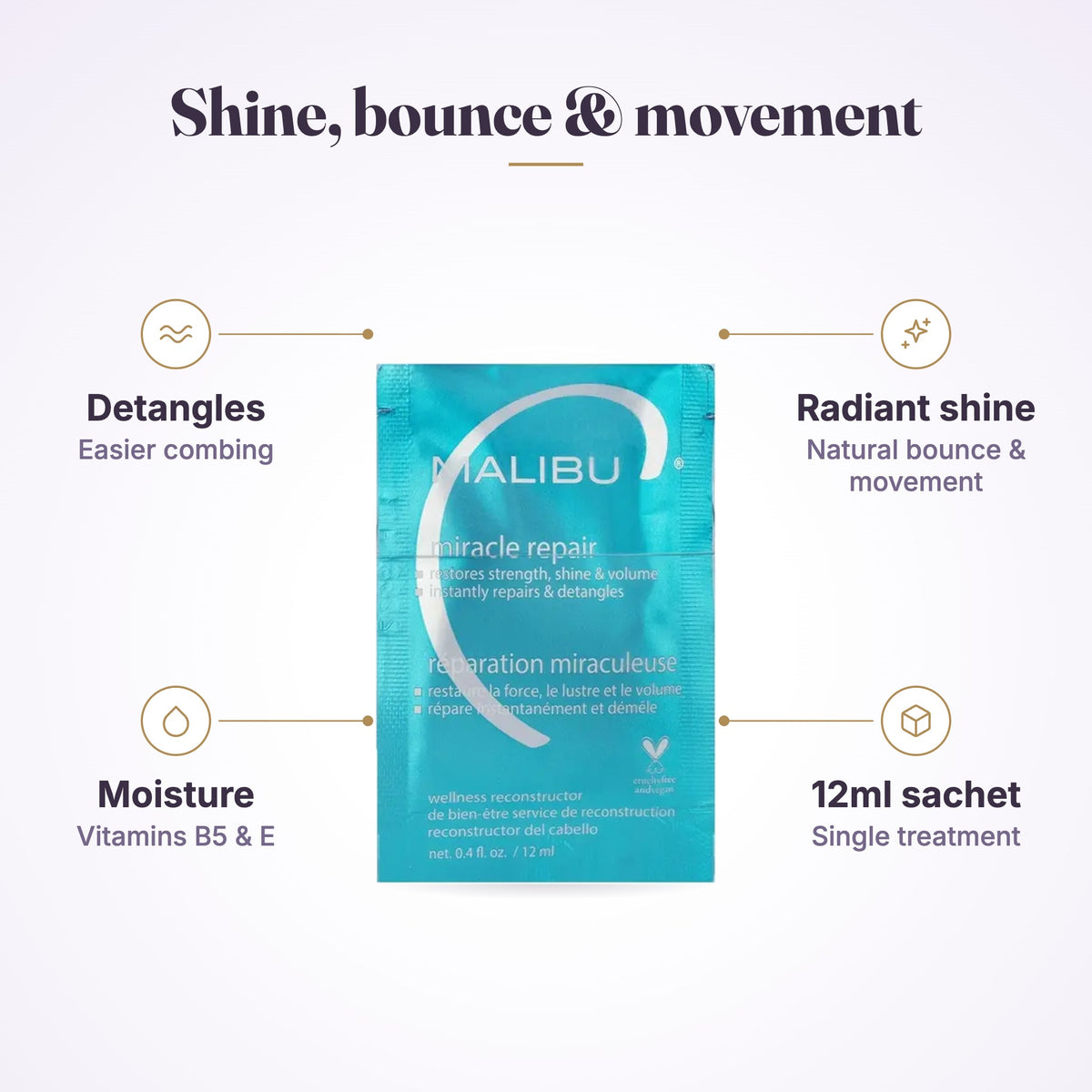 Malibu C Miracle Repair Treatment 12ml sachet, view 5