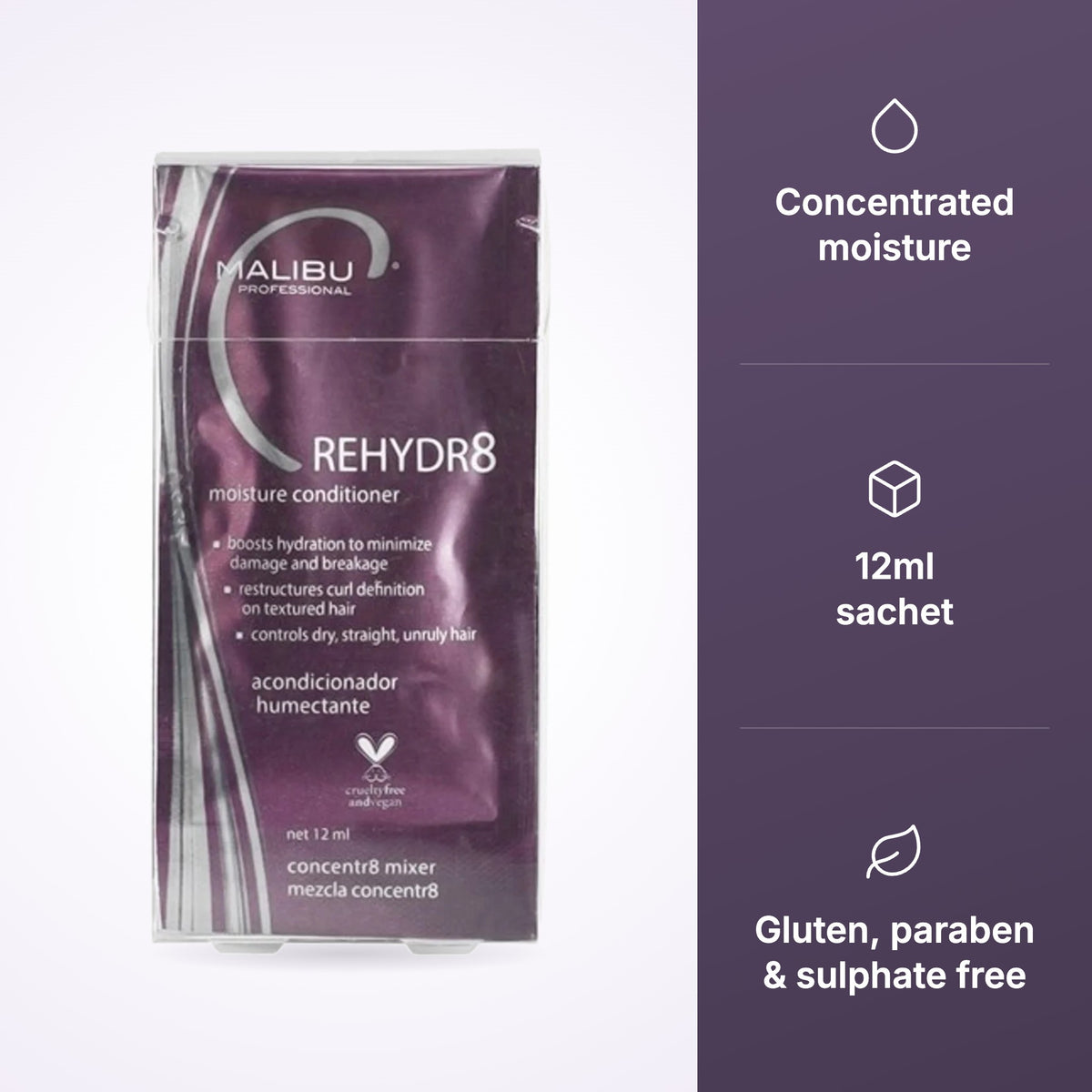 Malibu C Rehydr8 Fusion Conditioner Sachet 12ml, view 3