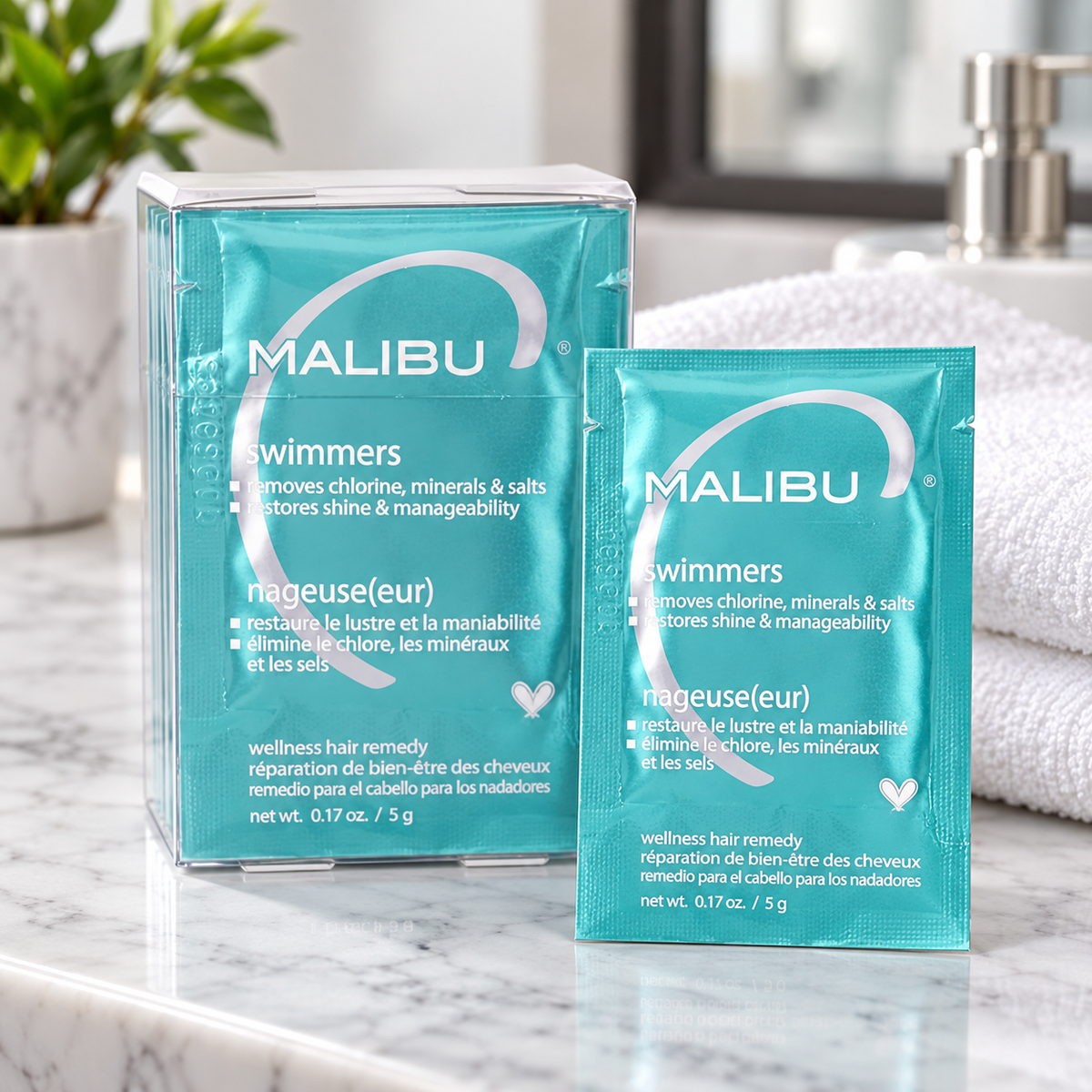 Malibu C Swimmers Hair Treatment 12pc — close-up product detail