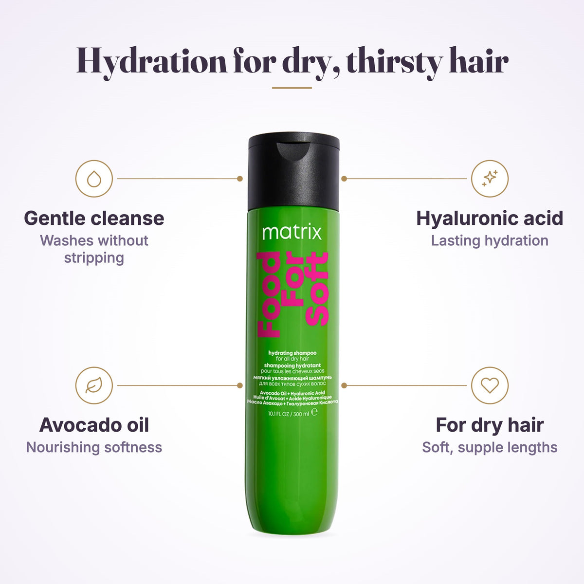 Matrix Food For Soft Hydrating Shampoo 300ml, view 3