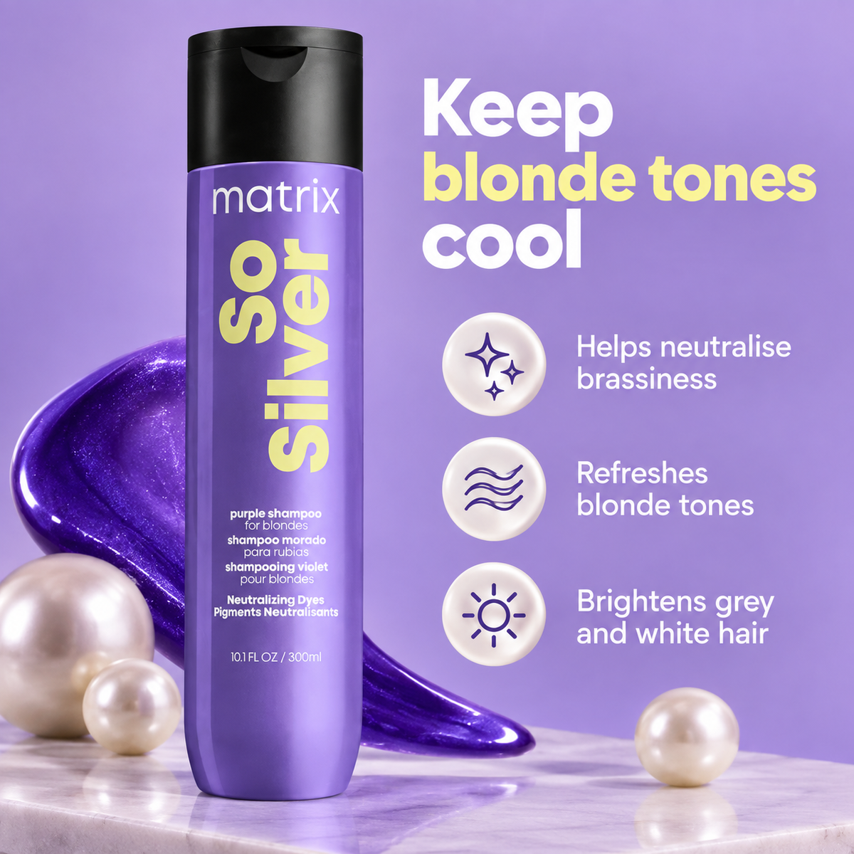 Matrix Total Results So Siver Color Obsessed Shampoo — features and benefits