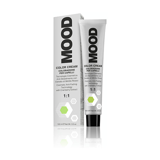 MOOD Color Cream 100ml professional permanent hair colour tube and carton
