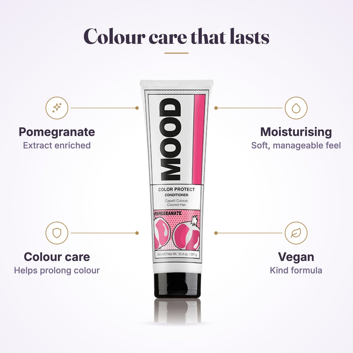 MOOD Color Protect Conditioner 290ml features infographic