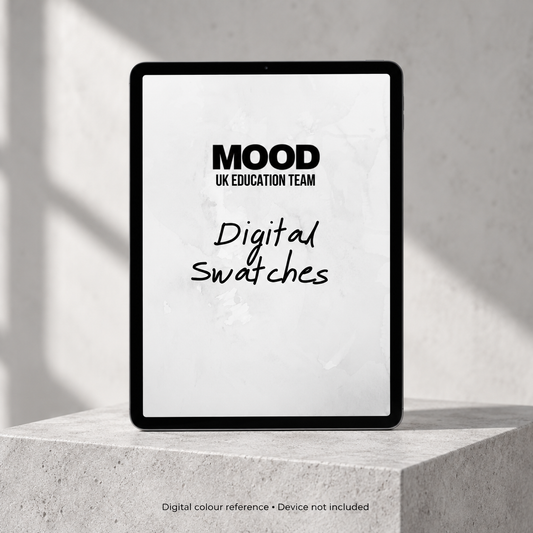 MOOD Digital Color Chart — digital guide displayed on a tablet; device not included