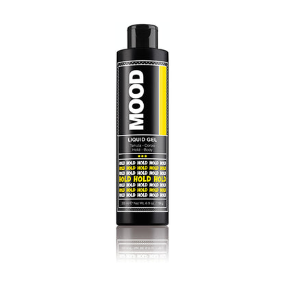 MOOD Liquid Gel 200ml black bottle with yellow label