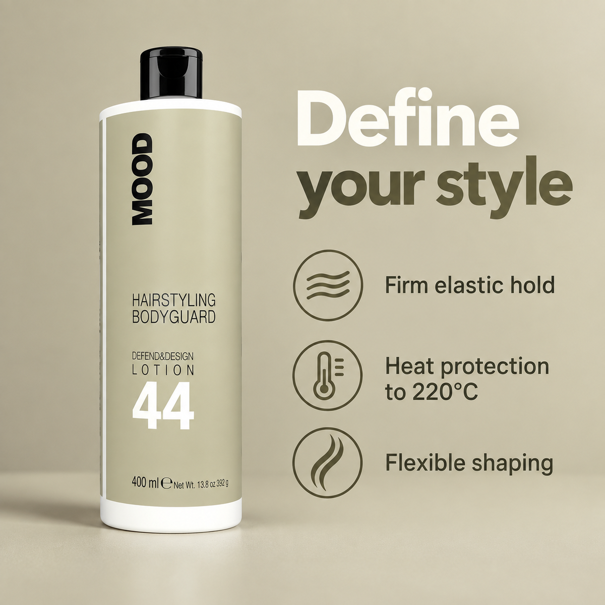 MOOD 44 Defend & Design Lotion 400ml — key product benefits