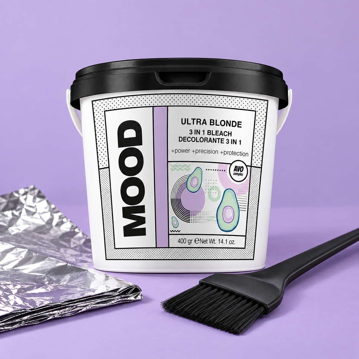 MOOD Ultra Blonde 3-in-1 Power Lightener 400g — close-up product detail