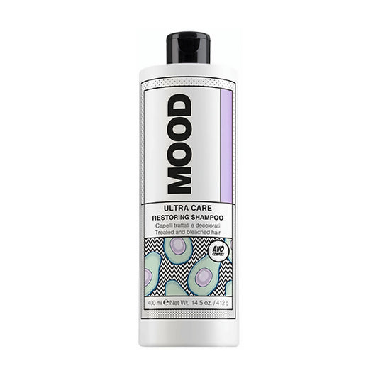 MOOD Ultra Care Restoring Shampoo 400ml bottle for colour-treated and bleached hair