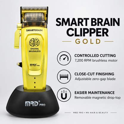 MRD Pro Smart Brain Cordless Clipper – Gold – key benefits and features