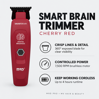 MRD Pro Smart Brain Cordless Trimmer – Cherry Red – key benefits and features