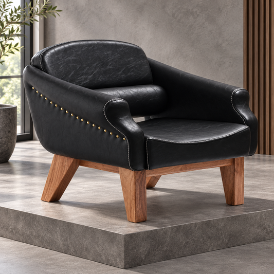 Barber Black Leather Single studio photograph
