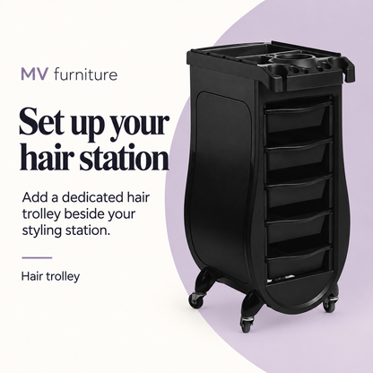 April Hair Trolley 3201-AB — Set up your hair station. Hair trolley.