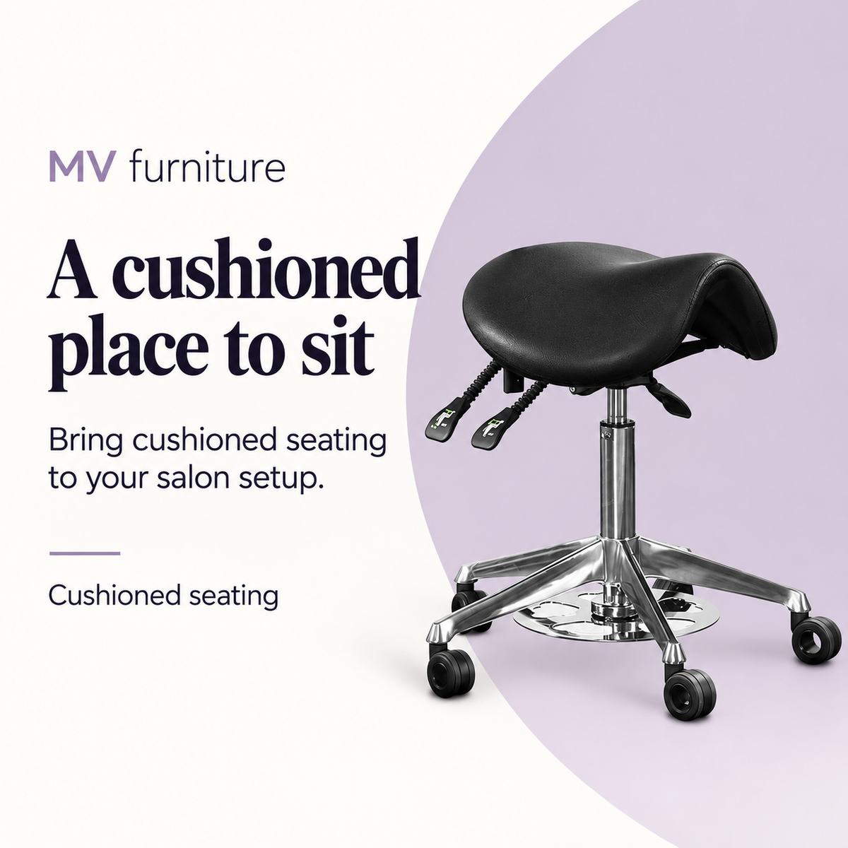 Yates Saddle Stool 6010F — A cushioned place to sit. Cushioned seating.
