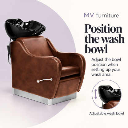 Chelsea Hair Washing Basin Shine Brown - YA74 — Position the wash bowl. Adjustable wash bowl.