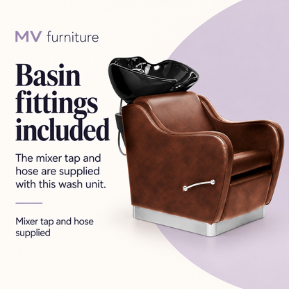 Chelsea Hair Washing Basin Shine Brown - YA74 — Basin fittings included. Mixer tap and hose supplied.