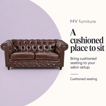 Dock Waiting Sofa Chair Brown — A cushioned place to sit. Cushioned seating.
