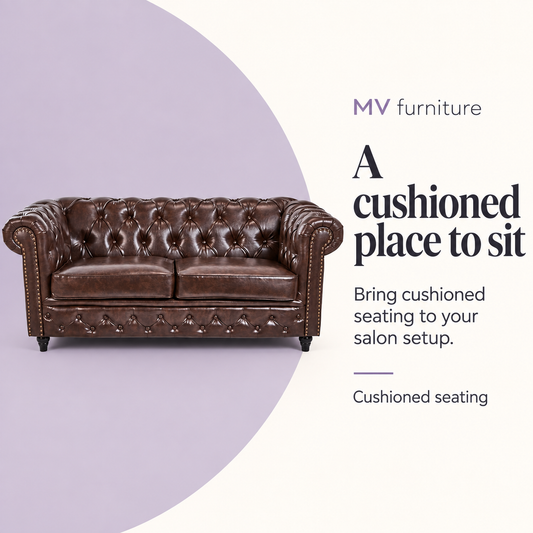 Dock Waiting Sofa Chair Brown — A cushioned place to sit. Cushioned seating.