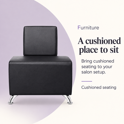 Bob Jay Single Waiting Chair — A cushioned place to sit. Bring cushioned seating to your salon setup.