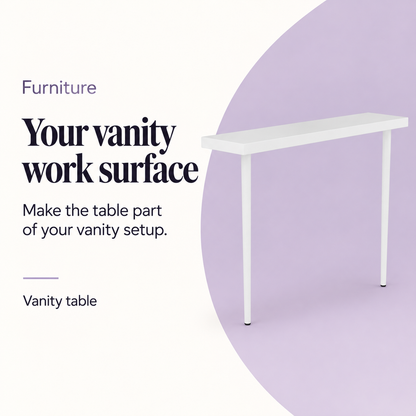 Emily Vanity Table — Your vanity work surface. Vanity table.