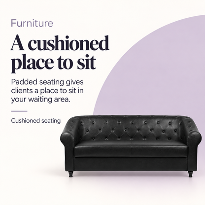 Vito Waiting Lounge Chair (Matte Black - YA66) W17 — A cushioned place to sit. Cushioned seating.